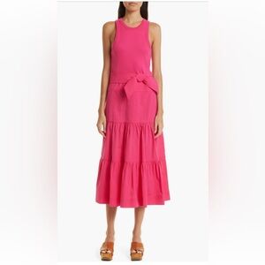 Veronica Beard Austyn Mixed Media Stretch Cotton Dress